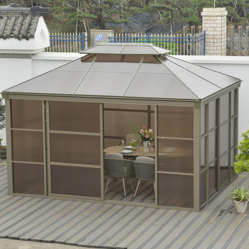 Suntime Parasol Manufacturers – 
 Outdoor Gazebo Canopy with special design sliding door  – Yufulong