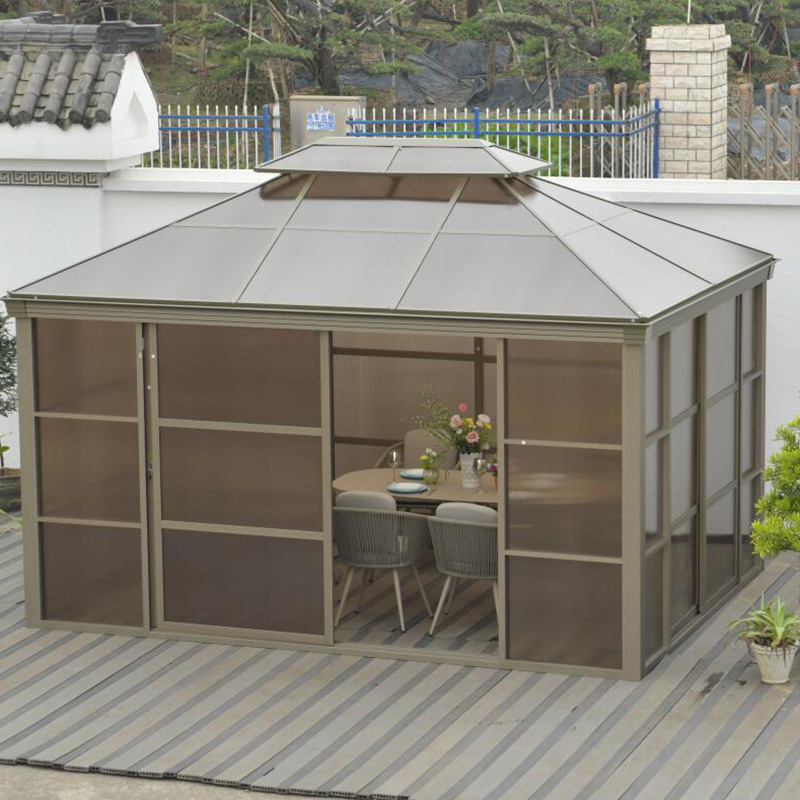 Summer Parasol Supplier – 
 Outdoor Gazebo Canopy with special design sliding door  – Yufulong