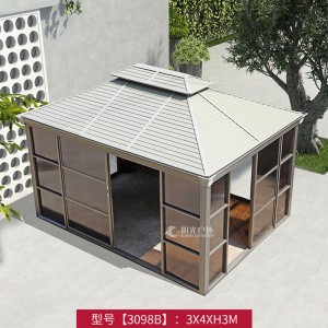 Hardtop Gazebo Galvanized Steel Outdoor Gazebo Canopy Double Vented Roof Pergolas