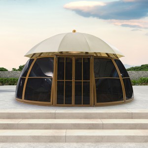 Hot New Products Large Garden Gazebo -
 Outdoor Galvanized Steel Hardtop Double Roof Permanent Gazebo Canopy – Yufulong
