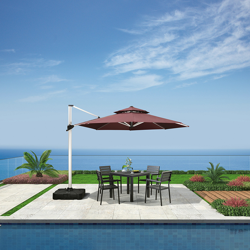 China Luxury Umbrella Suppliers – 
 High-end Titanium Gold Aluminium Rome Garden Umbrella Outdoor  – Yufulong
