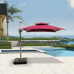 High-end Titanium Gold Aluminium Rome Garden Umbrella Outdoor