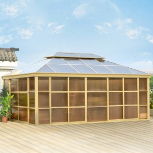 Outdoor Gazebo for Patios Canopy for Shade and Rain with Corner Shelves