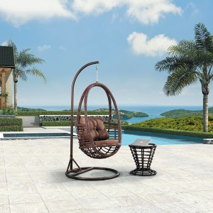 Outdoor Rattan Egg Hanging Swing Chair