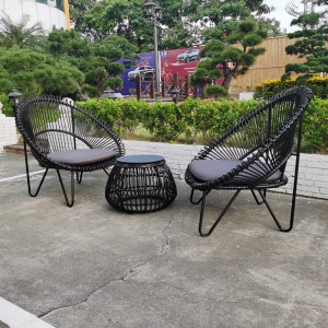 Big Discount Panda Look Wicker Chair Stacking Rattan Outdoor Dining Table Set