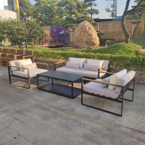 OEM Supply Modern Home Furniture Set Outdoor Garden Patio Waterproof Aluminum Wicker Sofa