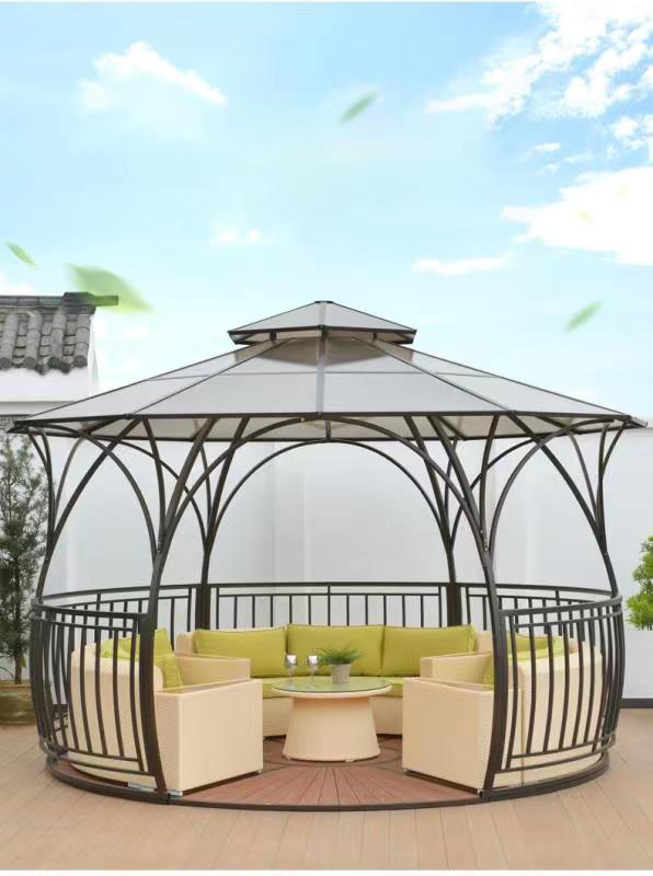 China Armless Sofa Manufacturer – 
 Super Stylish Double Top Iron Outdoor Gazebo YFL-709C – Yufulong