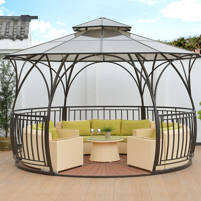 China Modern Recliner Chair Products – 
 Super Stylish Double Top Iron Outdoor Gazebo YFL-709C – Yufulong
