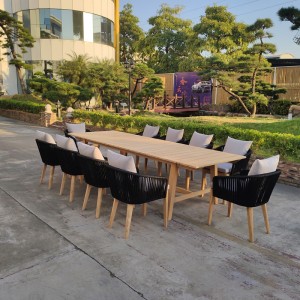 Short Lead Time for Folding Stool -
 Outdoor Patio Dining Set, Garden Dining Set with Teak Wood Table Top, Comfortable Chairs – Yufulong