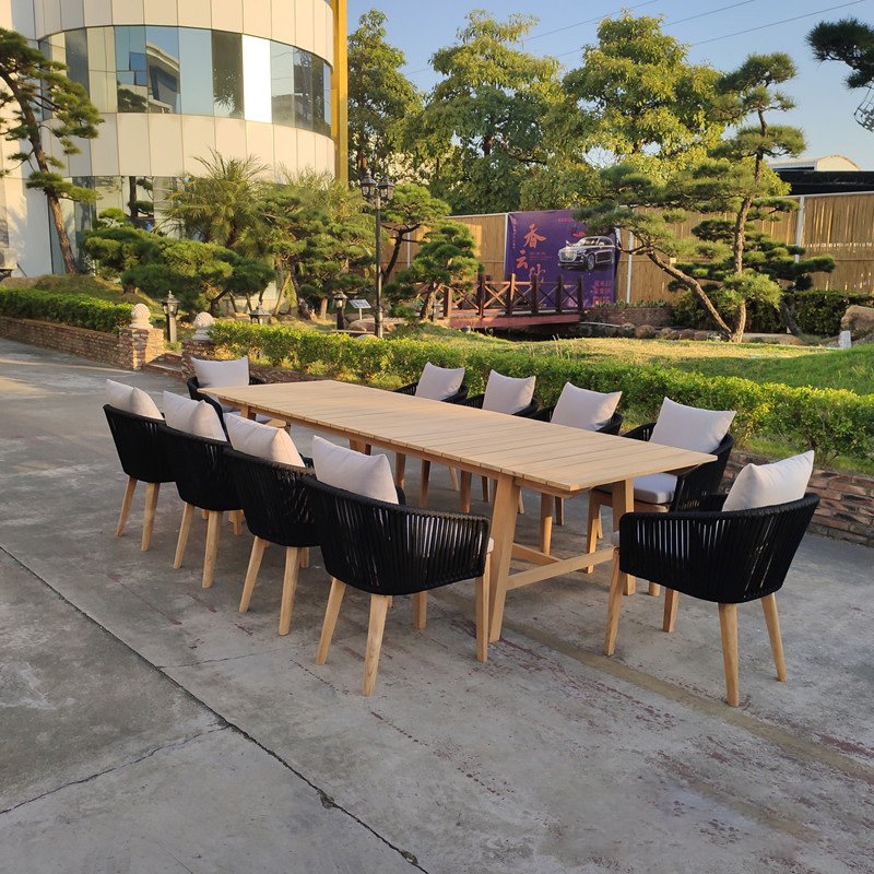 China Hanging Chair Supplier – 
 Outdoor Patio Dining Set, Garden Dining Set with Teak Wood Table Top, Comfortable Chairs – Yufulong