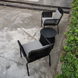 Factory best selling China Wholesale Hotel Terrace Balcony Outdoor Garden Patio Bistro Furniture Sofa Chair and Coffee Table Set