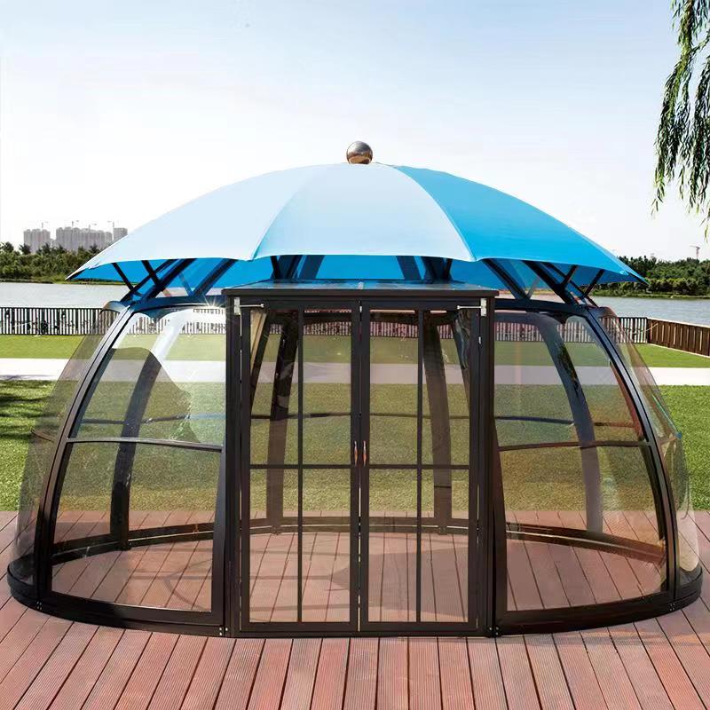 China Garden Sofa Manufacturer – 
 Outdoor Galvanized Steel Hardtop Double Roof Permanent Gazebo Canopy – Yufulong