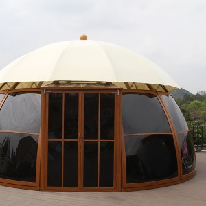 Outdoor Galvanized Steel Hardtop Double Roof Permanent Gazebo Canopy