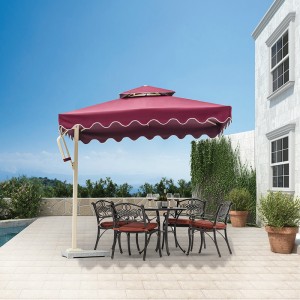 Patio umbrella with marble base square garden umbrella