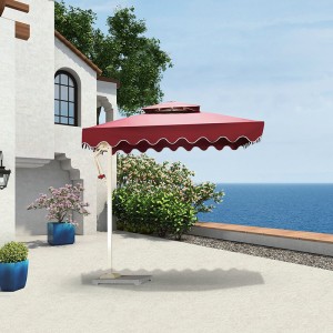 Patio umbrella with marble base square garden umbrella