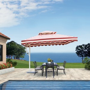 Patio umbrella with marble base square garden umbrella