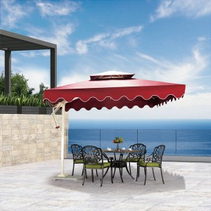 Patio umbrella with marble base square garden umbrella