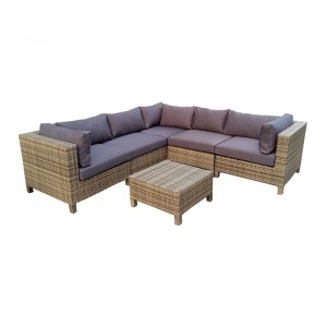 OEM Customized China Patio Rattan Furniture Set Garden Modular Sofa with Marble Table