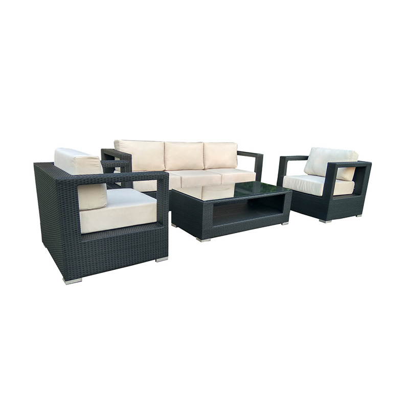 China Beach Umbrella Supplier – 
 Rattan Furniture Set, Outdoor Wicker Patio Conversation Sofa with Chair – Yufulong