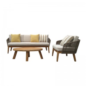 China Armless Sofa Factory – 
 Outdoor Furniture Set, Wood Patio Conversation Set, Garden Backyard Poolside Patio Seating Set – Yufulong