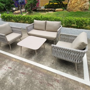 CE Certificate China Hotel Elegant Garden Patio Aluminum Cushion Sofa Set Modern Outdoor Garden Patio Sofa