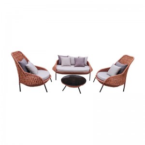 Supply OEM Outdoor Garden Luxury 6PCS Rattan Furniture Wicker Couch Conversation Corner Sectional Sofa with Cushion