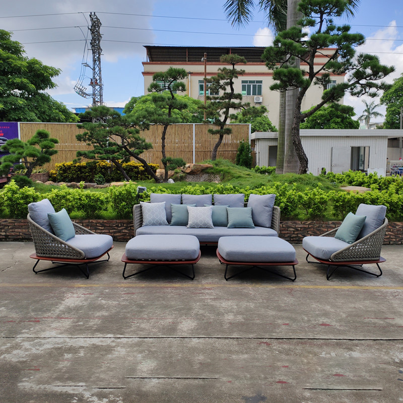 China Reticulated Foam – 
 Outdoor Rattan Sectional Sofa Wicker Furniture Set Outdoor Couch for Backyard, Garden  – Yufulong