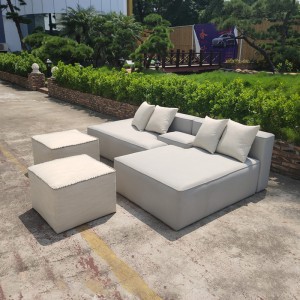 China Wholesale China Outdoor Plastic Wood Garden Sofa Sets Furniture Aluminum Frame Wooden Sofa with Coffee Table