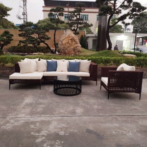 New Arrival China Modern Conversation Garden Furniture Rope Chair and Coffee Table Patio Outdoors Rattan Wicker Couch Outdoor Sofa Set