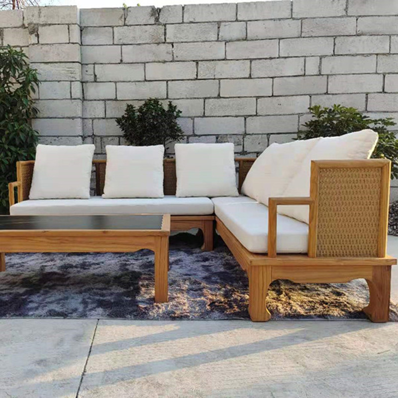 China Outdoor Umbrella Factory – 
 Outdoor Patio Furniture Set, Teak Wood Sectional Sofa, Patio Sectional Conversation Seat – Yufulong