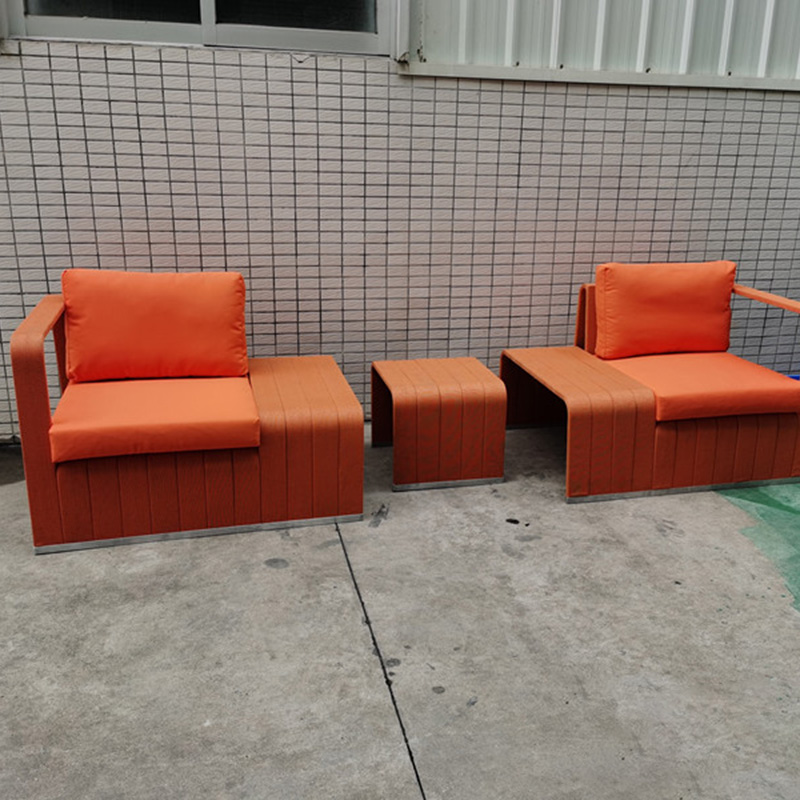 China Armless Sofa – 
 Aluminum Sectional Sofa Shore Outdoor Patio Furniture Set Metal Conversation Set  – Yufulong