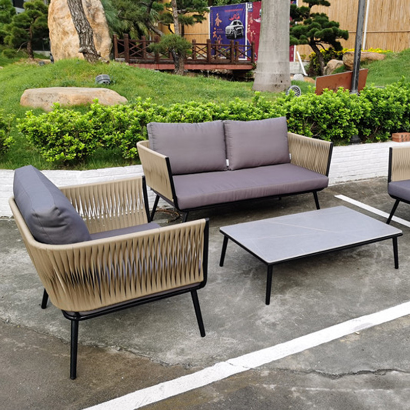 Folding Sun Lounge Manufacturer – 
 Patio Conversation Set ,All-Weather Modern Deep Seating Sofa Set  – Yufulong