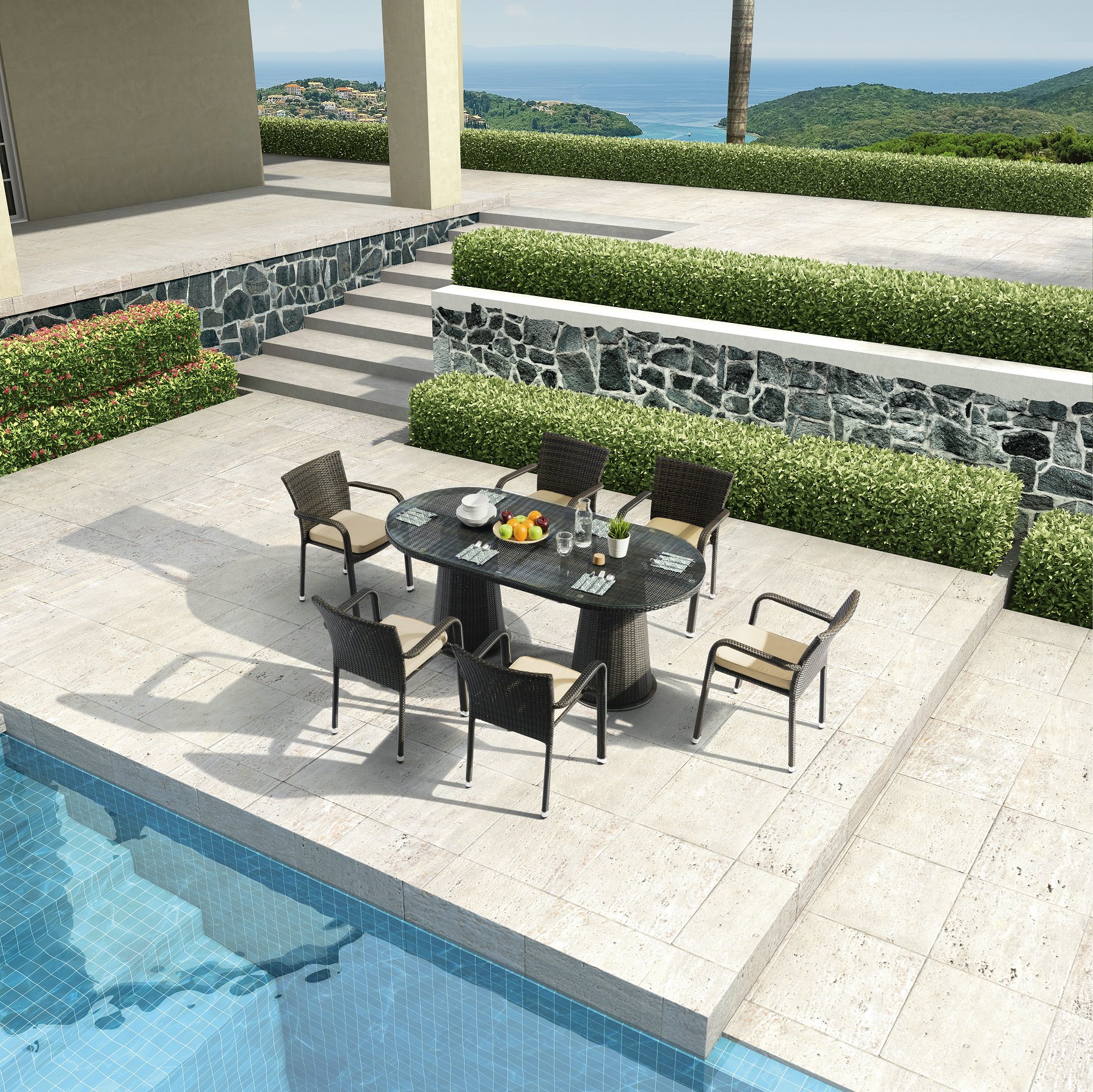 100% Original Folding Sun Lounge -
 Wicker Sofa Set in Outdoor and Patio – Yufulong