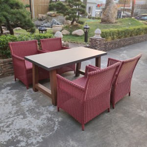 Cheapest Price Rattan Furniture -
 Patio Dining Set with Acacia Wood in Oil Finished, Modern Outdoor Furniture Chairs – Yufulong