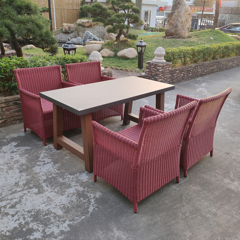 PriceList for Ottoman -
 Patio Dining Set with Acacia Wood in Oil Finished, Modern Outdoor Furniture Chairs – Yufulong