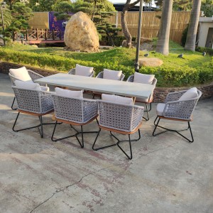 China New Product Wooden Table -
 Outdoor Rectangular Dining Table Set with, Ideal for Patio and Indoors – Yufulong
