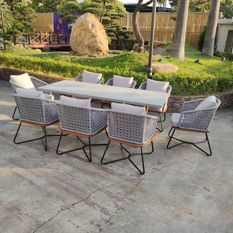 New Delivery for Rust-Proof -
 Outdoor Rectangular Dining Table Set with, Ideal for Patio and Indoors – Yufulong