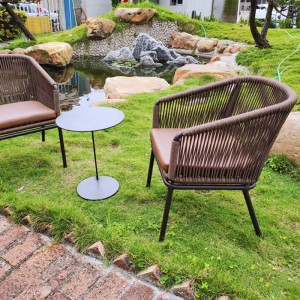 Original Factory China Balcony Furniture Leisure Rattan Cane Shells Chair Sets for Outdoor Garden