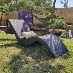 Patio Chaise Lounge Chairs Pool Outdoor with Headrest Recliner