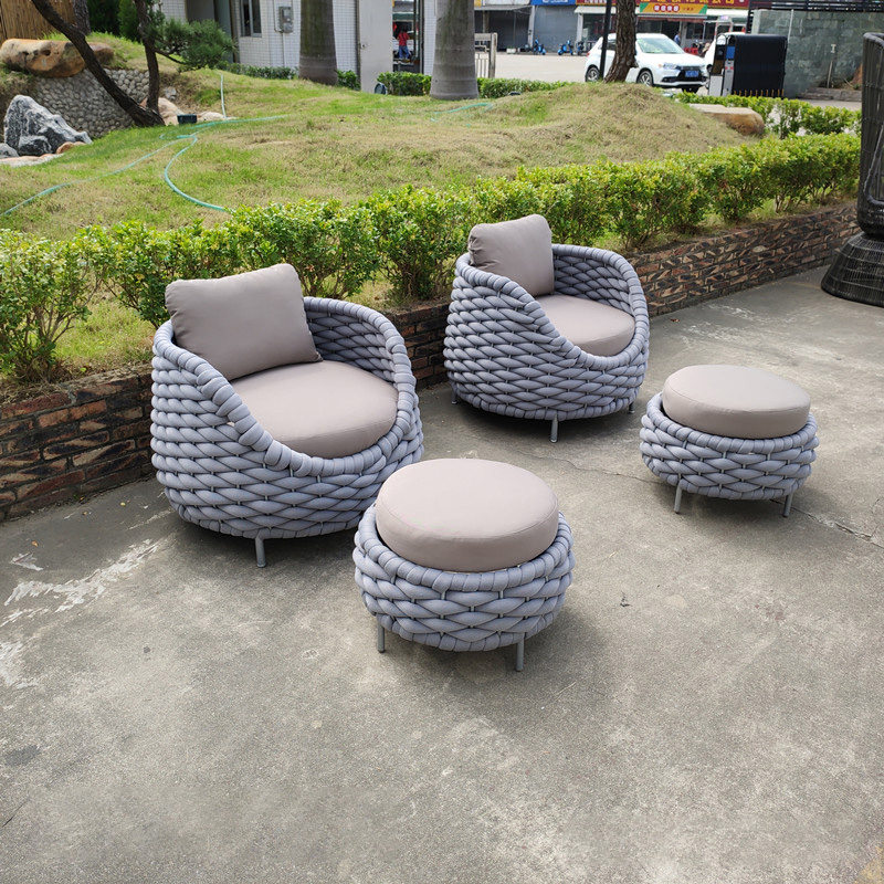 Good Quality Outdoor Balcony Set – Patio Furniture Outdoor Aluminum Ropes Sofa Balcony Porch Sets – Yufulong