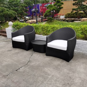 Free sample for China Balcony Real Rattan Woven Table and Chair Courtyard Rattan Art Leisure Rattan Chair Tea Table Three Pieces Set