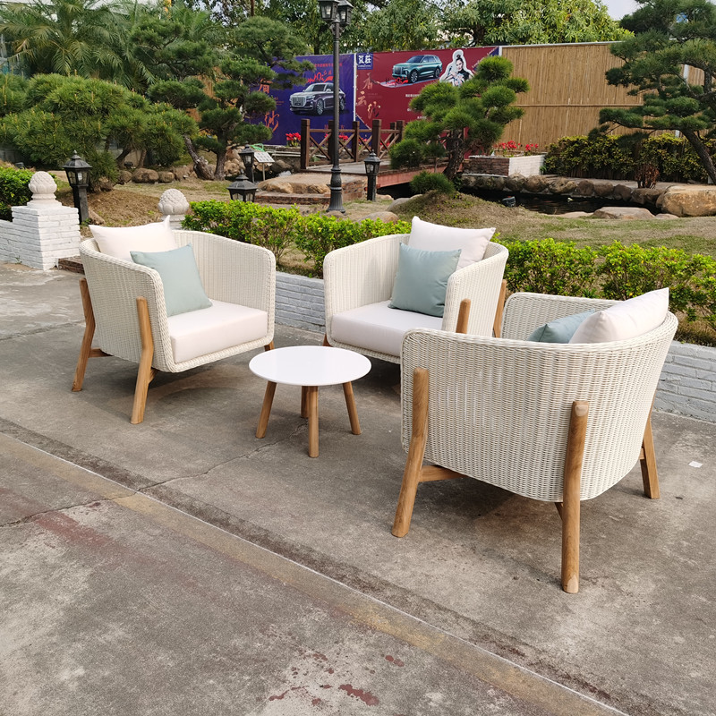 Good Quality Outdoor Balcony Set – Outdoor 3-Piece Bistro Set with Seat Cushion, Two Chairs and Table  – Yufulong