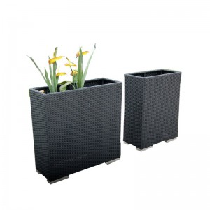 Square Wicker Planter,Tall Planter Decor Box for Outdoors