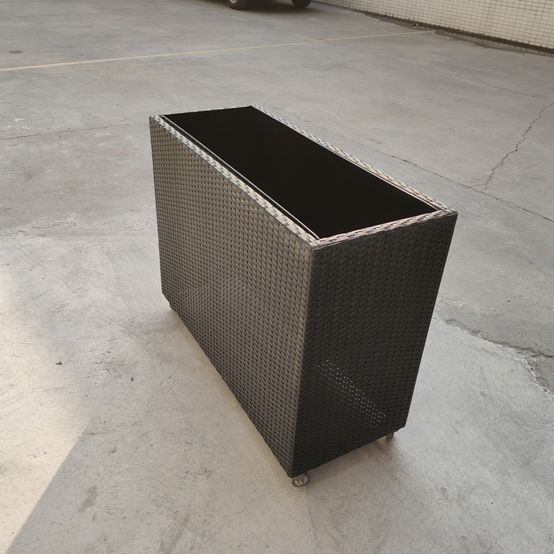 Modern Outdoor/Indoor Rectangular Planter, Lightweight, Weather Resistant with wheels