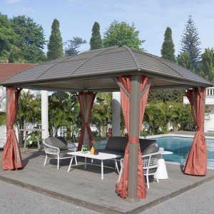 Outdoor Gazebo for Patios Canopy, Waterproof Soft Top Metal Frame Gazebo