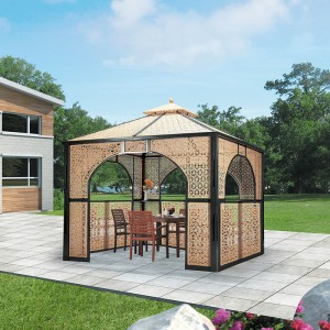 Modern rattan gazebo pavilion rattan gazebo aluminium pergola outdoor furniture garden rattan