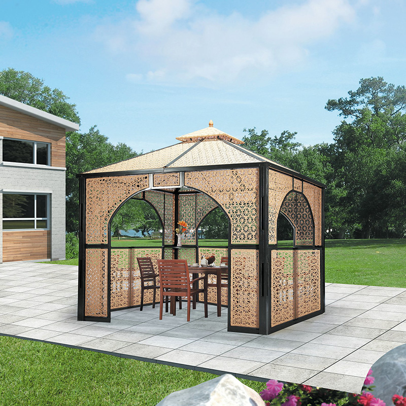 China Garden Gazebo Company – 
 Modern rattan gazebo pavilion rattan gazebo aluminium pergola outdoor furniture garden rattan – Yufulong