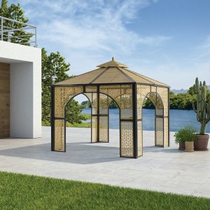 Modern rattan gazebo pavilion rattan gazebo aluminium pergola outdoor furniture garden rattan