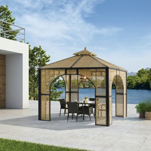 Modern rattan gazebo pavilion rattan gazebo aluminium pergola outdoor furniture garden rattan