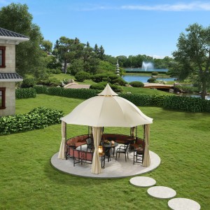 Gazebos Tent for Patios Outdoor Canopy Shelter with Elegant Corner Curtain